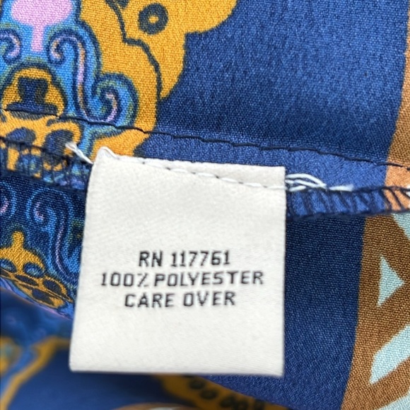 Speed Control Boho Dress Women’s Sz M Navy/Brown/Gold 100% Polyester Like New - Picture 10 of 11